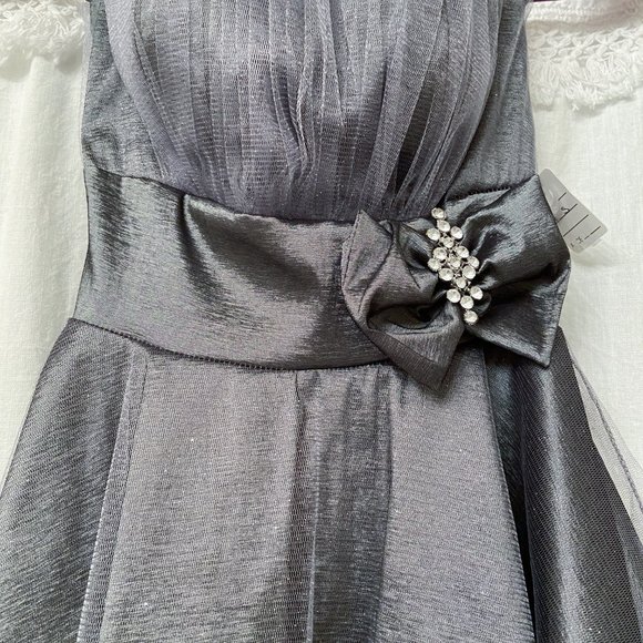 NWT Elegant Satin Formal Mini Dress, Strapless - Picture 3 of 8